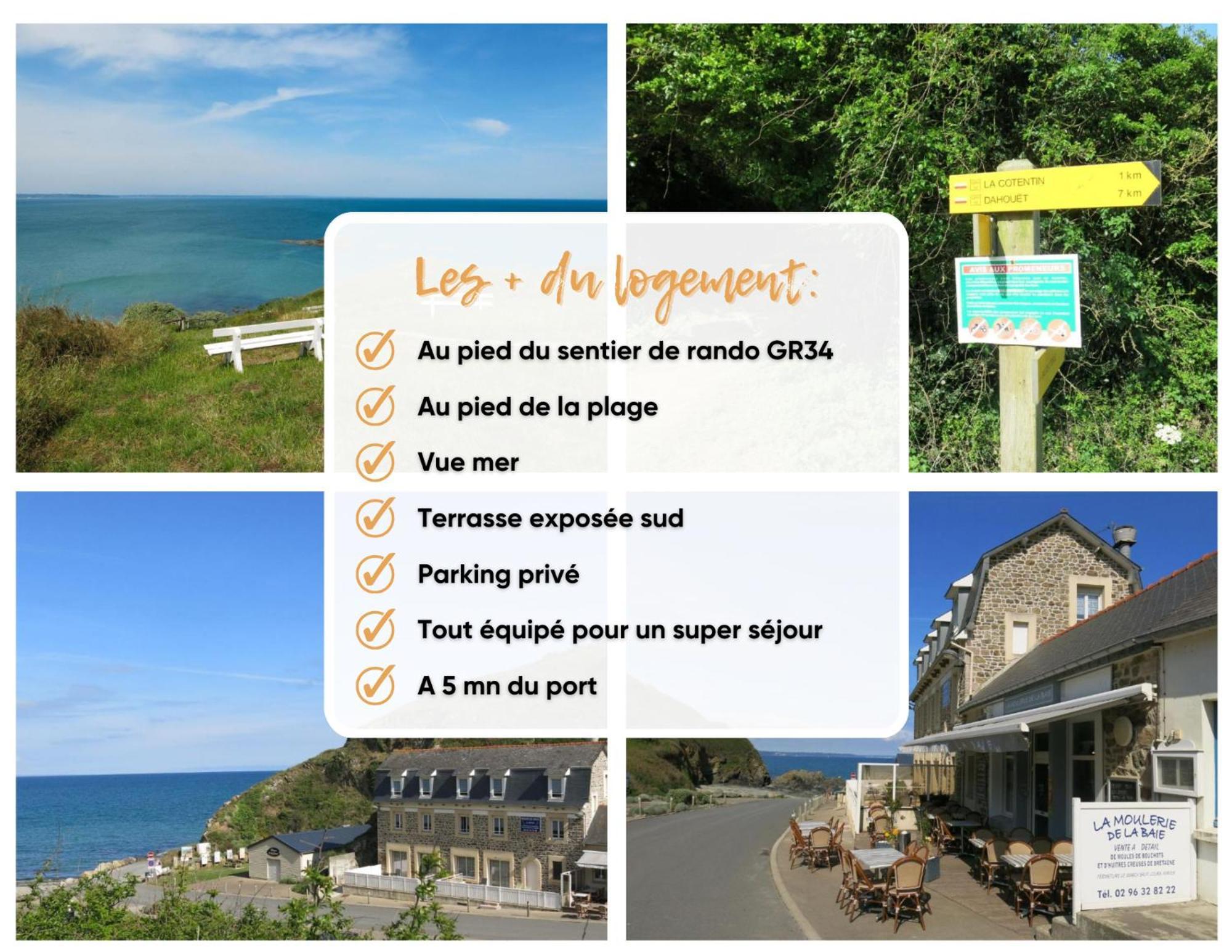 Appart' Avec Grande Terrasse Vue Mer -50M Plage Et Du Sentier De Randonnee Planguenoual ภายนอก รูปภาพ